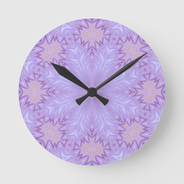 Lilac Silk Christmas Abstrakt Runde Wanduhr (Vorderseite)