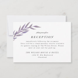Lilac Simple Branch Wedding Reception Enclosure Ca Save The Date