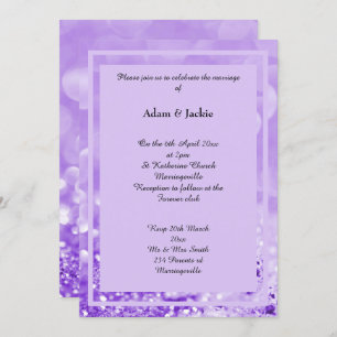 LILAC SPARKLE LAYER BOKEH PRINT WEDING INVITATION EINLADUNG