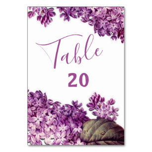 Lilac Spring Garden Wedding Tischnummer