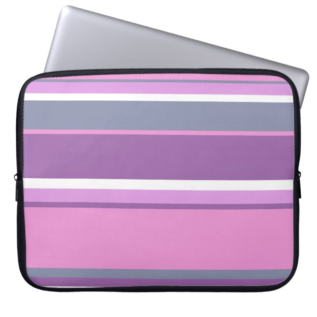 Lilac Streifen Laptopschutzhülle (Vorderseite)