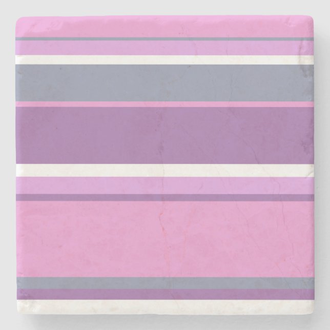 Lilac Streifen Steinuntersetzer (Vorderseite)
