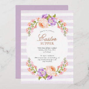 Lilac Strip and Bloom Oaster Supper Party Folieneinladung