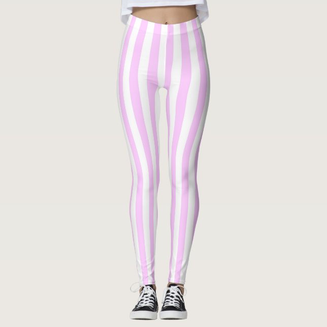 Lilac Stripe senkrechte Leggings (Vorderseite)