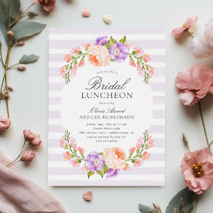 Lilac Stripe und Bloom Bridal Luncheon Einladung