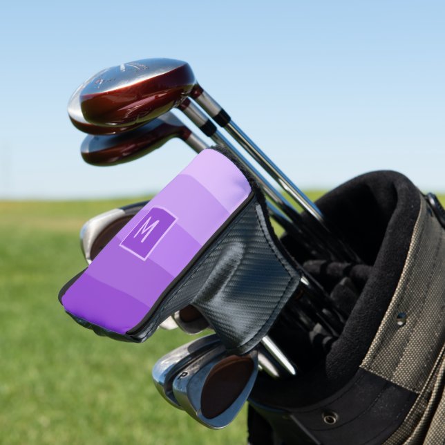 Lilac Stripes benutzerdefiniertes Monogramm Golf H Golf Headcover (In Situ)