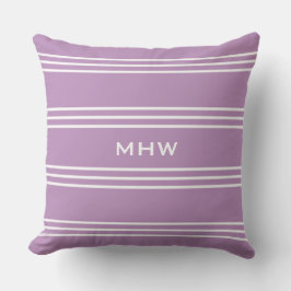Lilac Stripes Custom Monogramm Wurfkissen Kissen Für Draußen