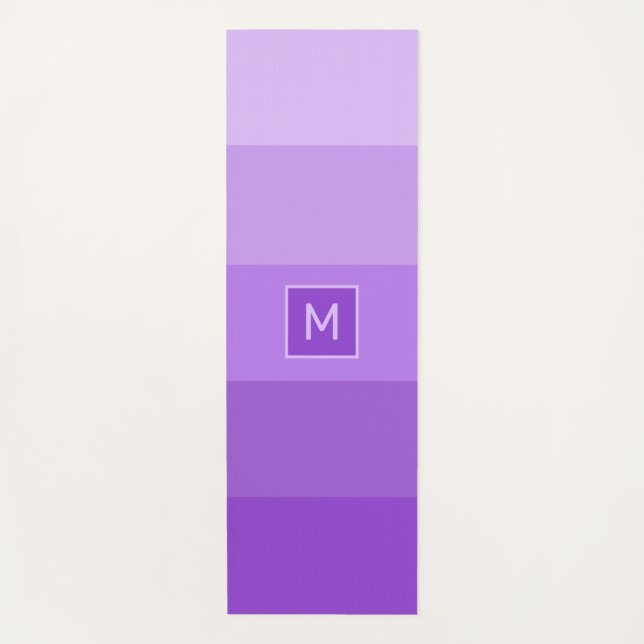 Lilac Stripes Custom Monogramm Yogamatte (Vorderseite)
