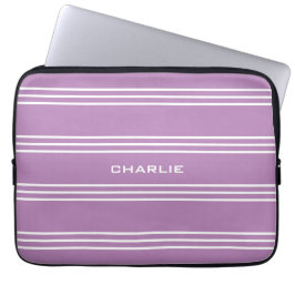 Lilac Stripes kundenspezifische Laptop-Ärmel für M Laptopschutzhülle