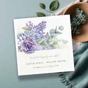Lilac Succulent Eukalyptus Botanische Hochzeit Serviette