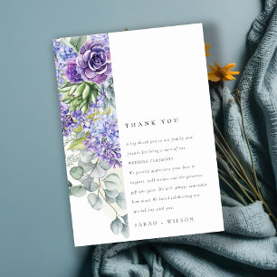 Lilac Succulent Eukalyptus Botanischer Rahmen Hoch Dankeskarte