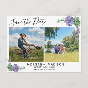 Lilac succules Fotos Save the Date Ankündigungspostkarte
