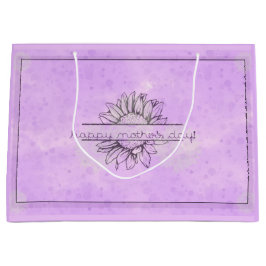 Lilac Sunflower Mother's Day Große Geschenktasche Geschenktüte