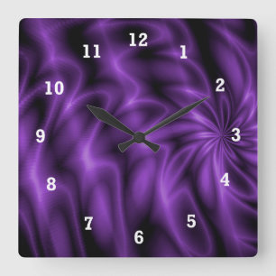 Lilac Swirl Quadratische Wanduhr