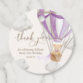 Lilac Teddy Bear Vielen Dank, dass Sie den ersten Geschenkanhänger