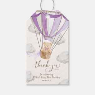 Lilac Teddy Bear Vielen Dank, dass Sie den ersten  Geschenkanhänger