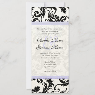 Lilac Trim Black Damask Wirbel Einladung Hochzeit