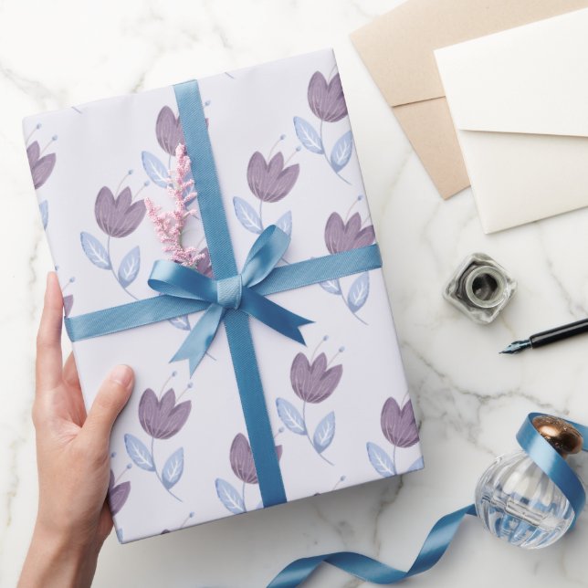 Lilac tulips Packpapier (Schenken)