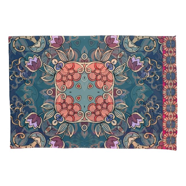 Lilac Tulpe Blume, Zierrahmen mit Blumen. Kissenbezug (Vorderseite)