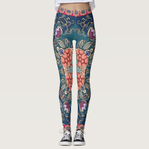 Lilac Tulpe Blume, Zierrahmen mit Blumen. Leggings