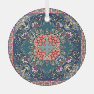 Lilac Tulpe Blume, Zierrahmen mit Blumen. Ornament Aus Glas