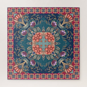 Lilac Tulpe Blume, Zierrahmen mit Blumen. Puzzle