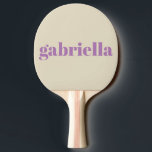 Lilac und Beige Personalisierte Typografie Tischtennis Schläger<br><div class="desc">Fett moderne Typografie Personalisiert Name Ping Pong Paddle in Lilac und Beige</div>