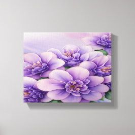 Lilac und Burgundy Blumengestreifte Canvas Print Leinwanddruck
