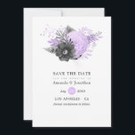 Lilac und Charcoal Floral Wedding Save The Date<br><div class="desc">Pastelllila und Holzkohle graue Aquarellblütenhochzeit speichern die Dattelkarten,  die für eine schnelle und einfache Anpassung an Ihre Veranstaltungsspezifikationen entworfen wurden.</div>