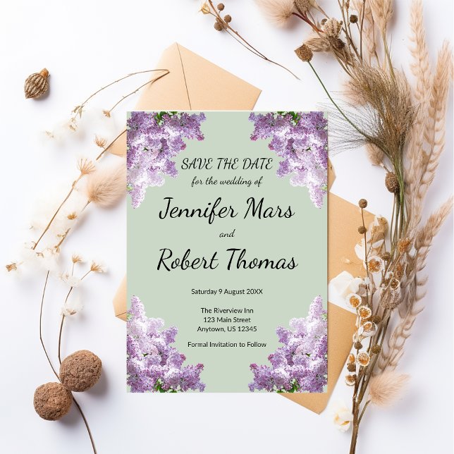 Lilac und Earthy Sage Save The Date (Von Creator hochgeladen)