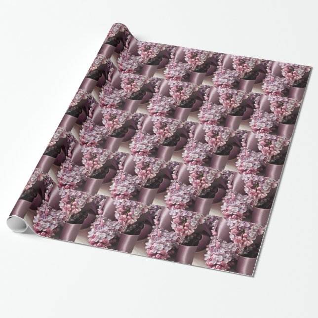 Lilac- und Flachbandbahnen Geschenkpapier (Ungerollt)