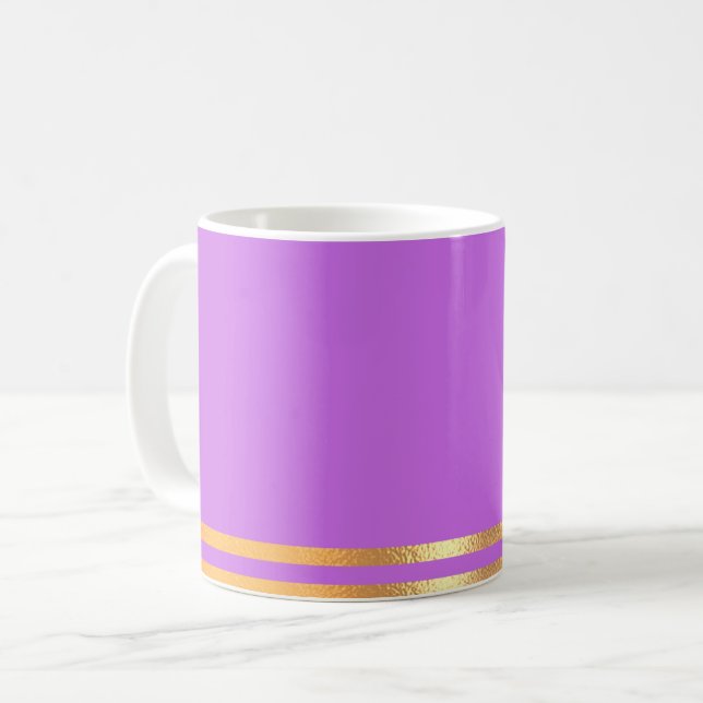 Lilac und Gold Rimmed Coffee Tasse (Vorderseite Links)