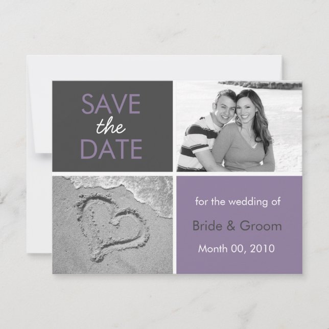 Lilac- und Grau-Save the Date-Fotokarten Save The Date (Vorderseite)