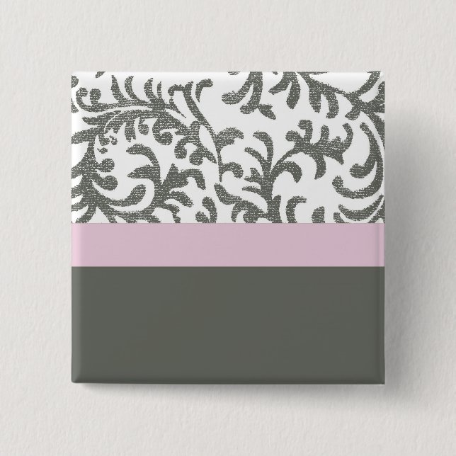 Lilac- und Graublumenmuster Button (Vorderseite)