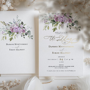 Lilac und Greenerity Wedding Lila Foil Accents Folieneinladung