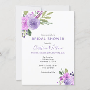Lilac und Lavender Bridal Dusche Einladung