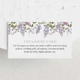 Lilac und Lavender Custom Enclosure Card Begleitkarte