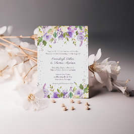 Lilac und Lavender Lila Rose Hochzeit Einladung