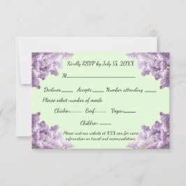 Lilac- und Light Sage RSVP-Karte RSVP Karte