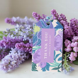 Lilac und Lila Pastel Gastgeschenk Hochzeit Geschenkanhänger