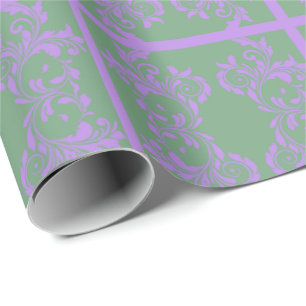 Lilac- und Mint-Blätter Geschenkpapier