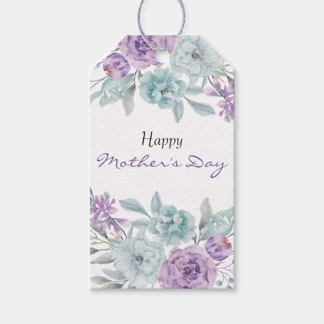 Lilac und Minzfloral | Tag der Mutter Geschenkanhänger (Vorderseite)