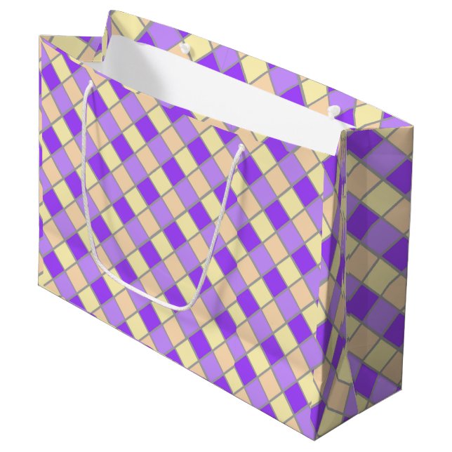 Lilac und Peach Große Geschenktüte (Vorderseite Schrägansicht)