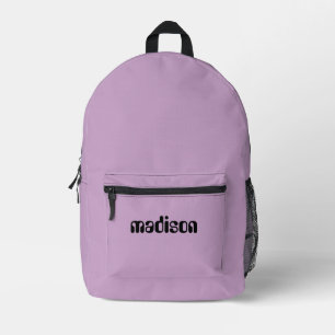 Lilac- und Schwarz-Personalisierter Name Bedruckter Rucksack