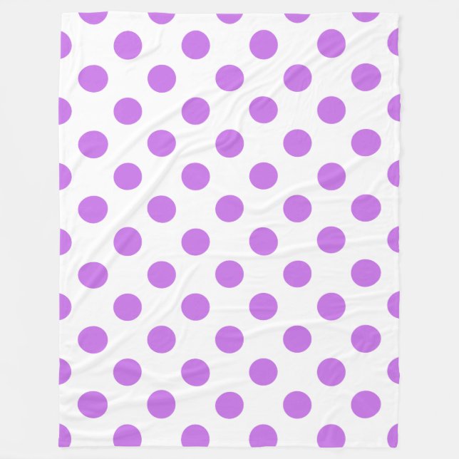 Lilac- und Weißpolka-Punkte Fleecedecke (Vorderseite)