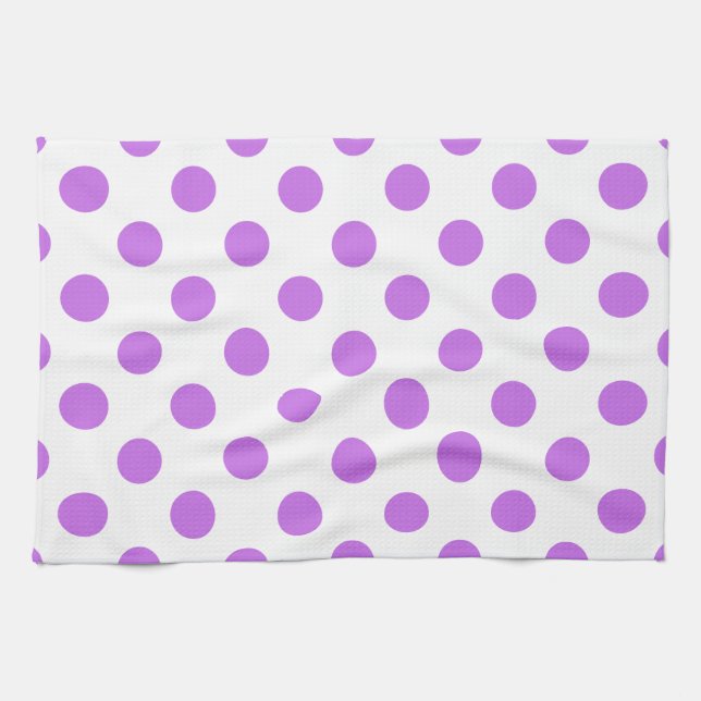 Lilac- und Weißpolka-Punkte Geschirrtuch (Horizontal)