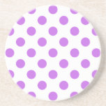 Lilac- und Weißpolka-Punkte Getränkeuntersetzer<br><div class="desc">Lilac- und Weißpolka-Punkte</div>