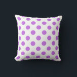 Lilac- und Weißpolka-Punkte Kissen<br><div class="desc">Lilac- und Weißpolka-Punkte</div>