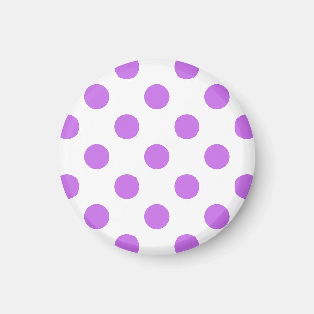 Lilac- und Weißpolka-Punkte Magnet (Vorne)