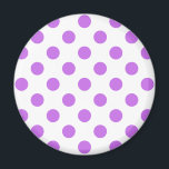 Lilac- und Weißpolka-Punkte Magnet<br><div class="desc">Lilac- und Weißpolka-Punkte</div>